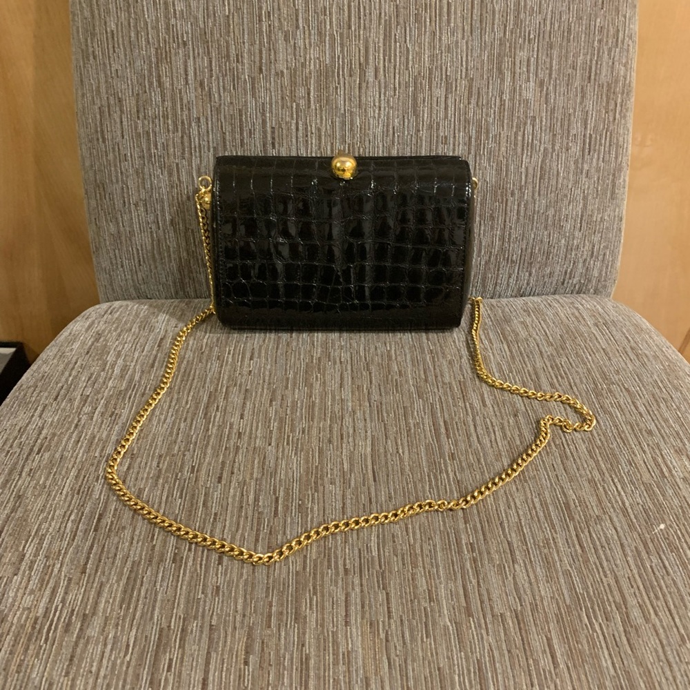 Vintage Jay Herbert by Sharif black patent leather shoulder bag purse